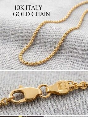 Authentic 10K Yellow Gold Italian Bismarck Link Chain Necklace 20"